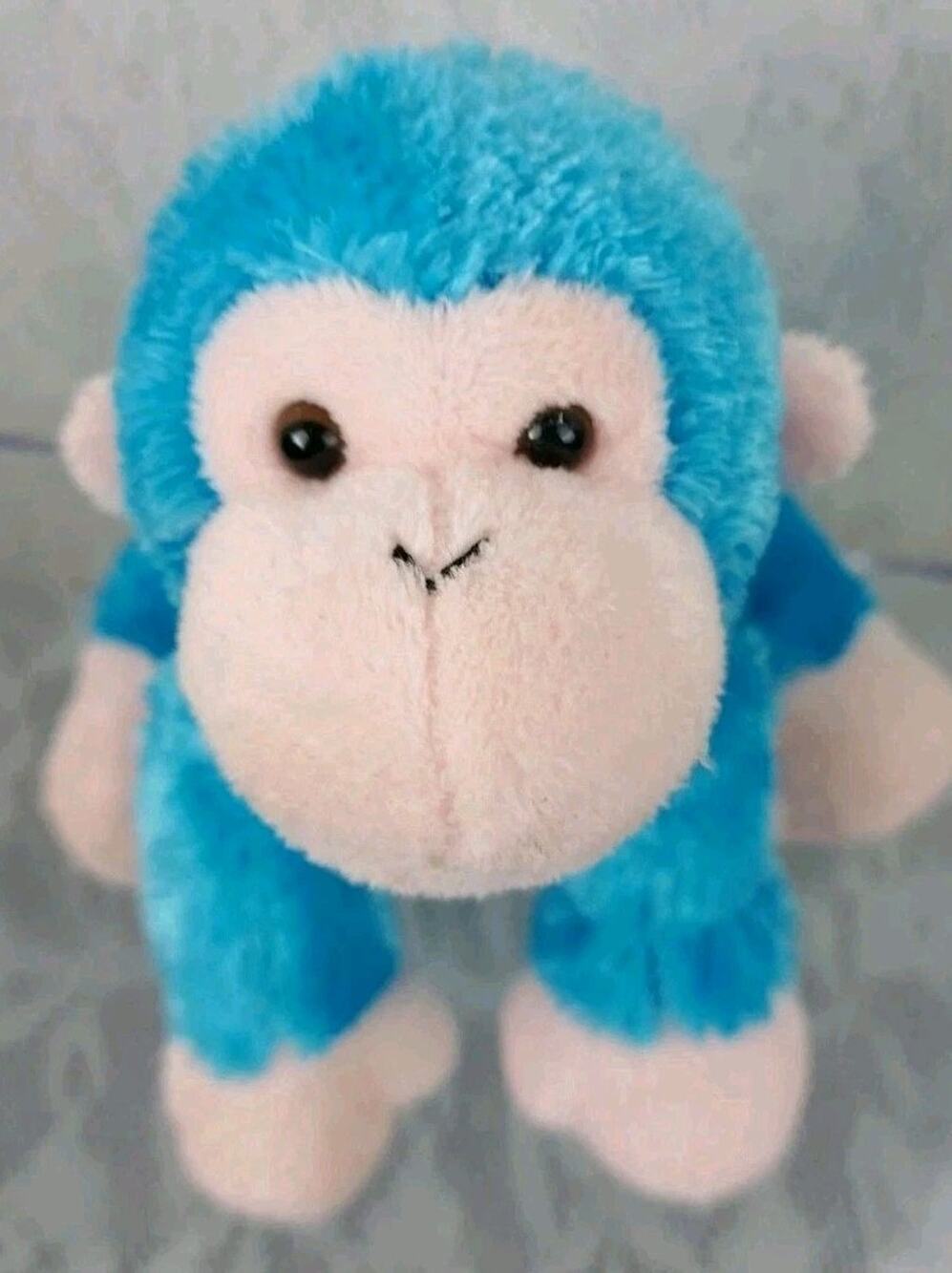 Aurora Monkey Blue Pink Little Zoo Jungle Safari 6" Plush Stuffed Animal Beanie